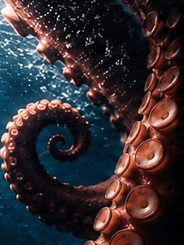 Tentáculo de pulpo maya bajo el agua